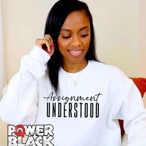 White crew neck sweatshirt
